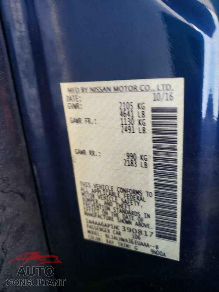 NISSAN MAXIMA 2017 - 1N4AA6AP1HC390817