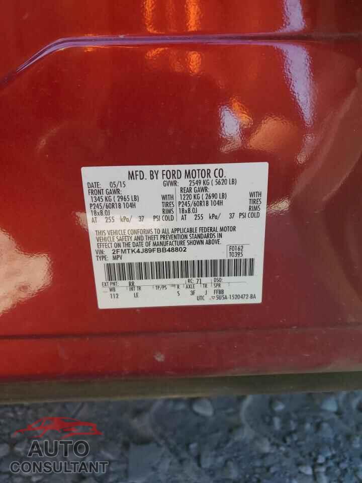 FORD EDGE 2015 - 2FMTK4J89FBB48802