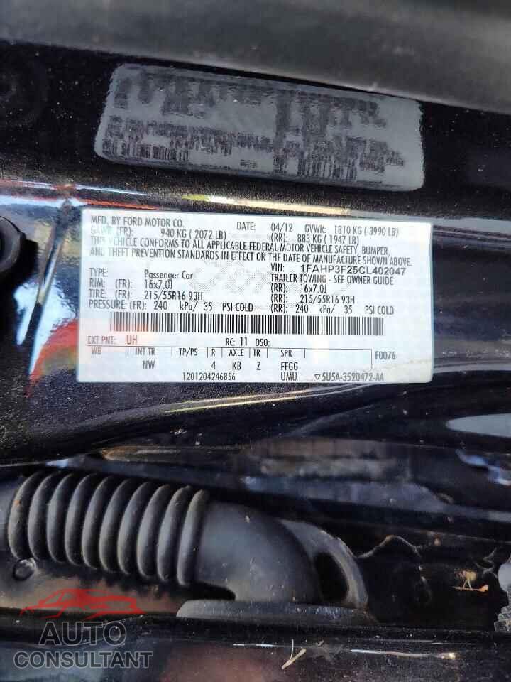 FORD FOCUS 2012 - 1FAHP3F25CL402047