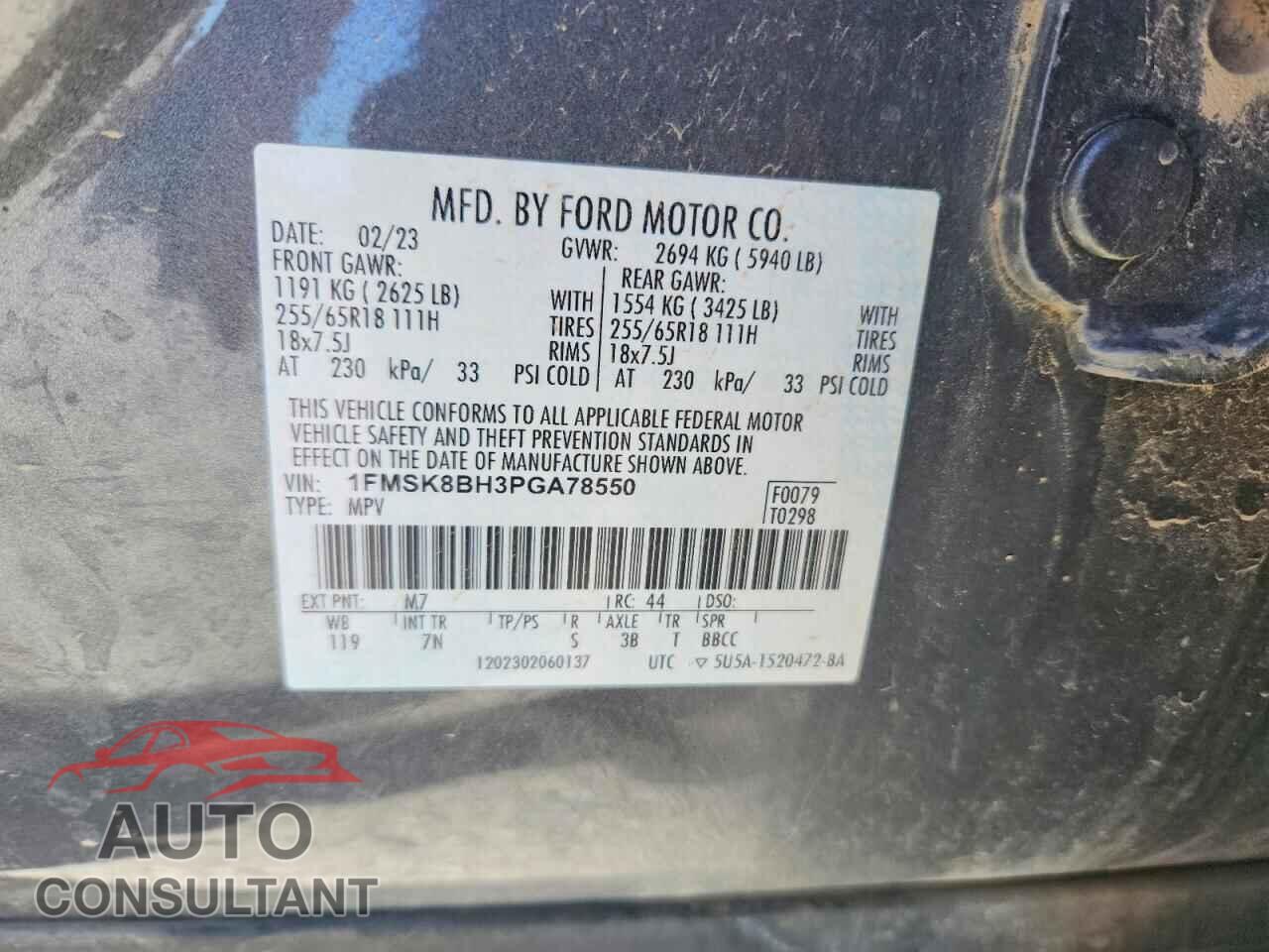 FORD EXPLORER 2023 - 1FMSK8BH3PGA78550
