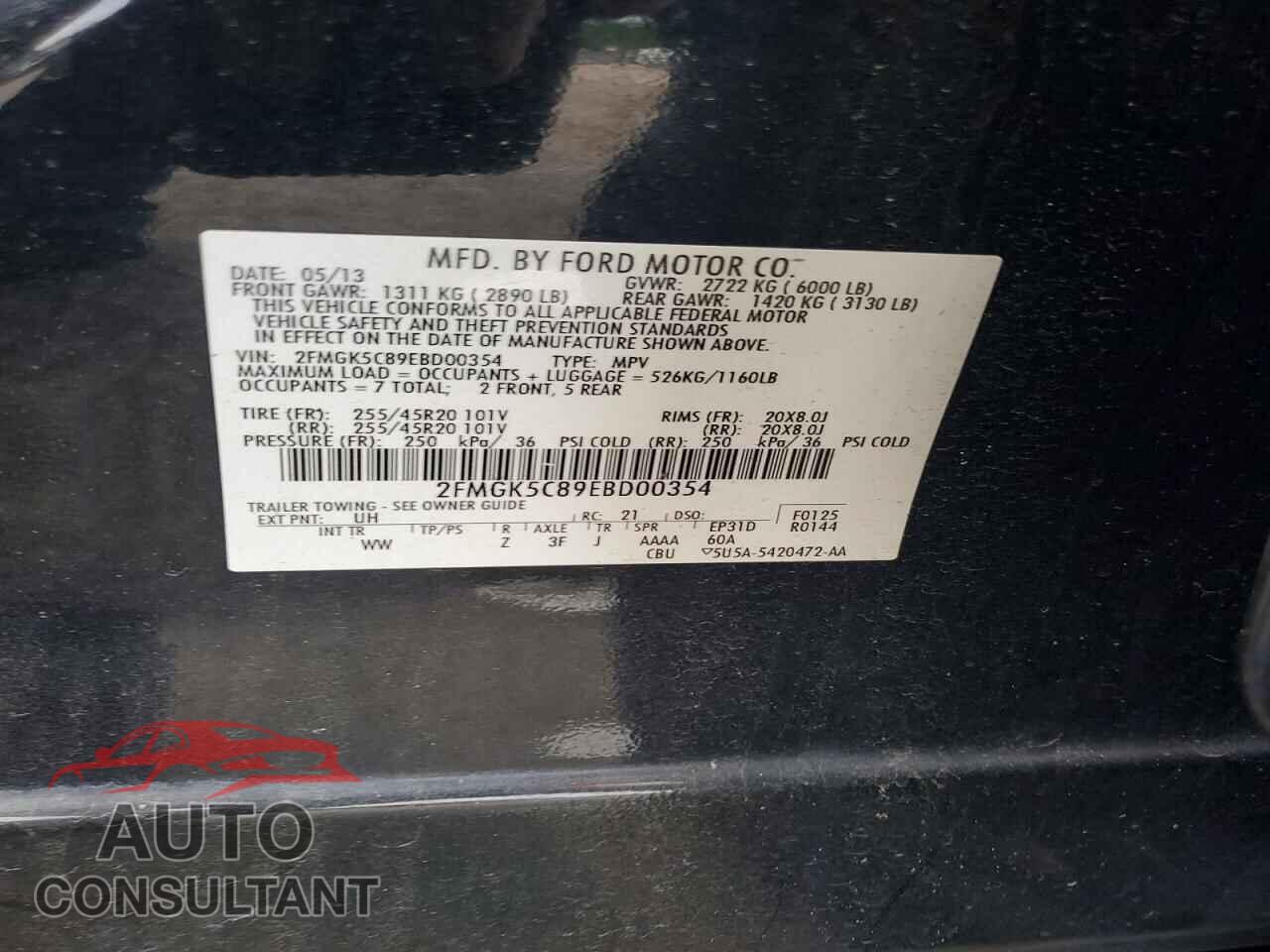 FORD FLEX 2014 - 2FMGK5C89EBD00354