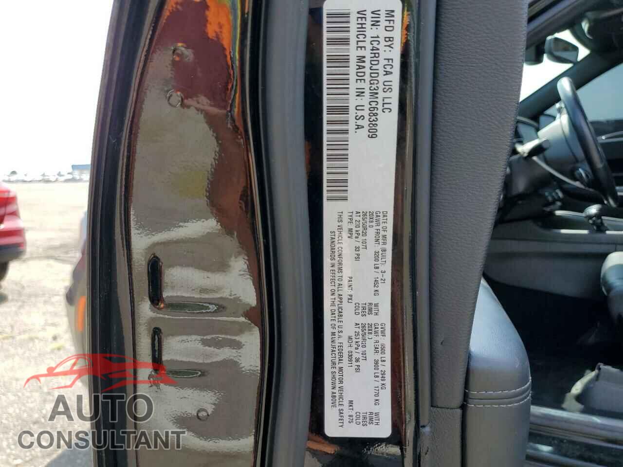 DODGE DURANGO 2021 - 1C4RDJDG3MC683809