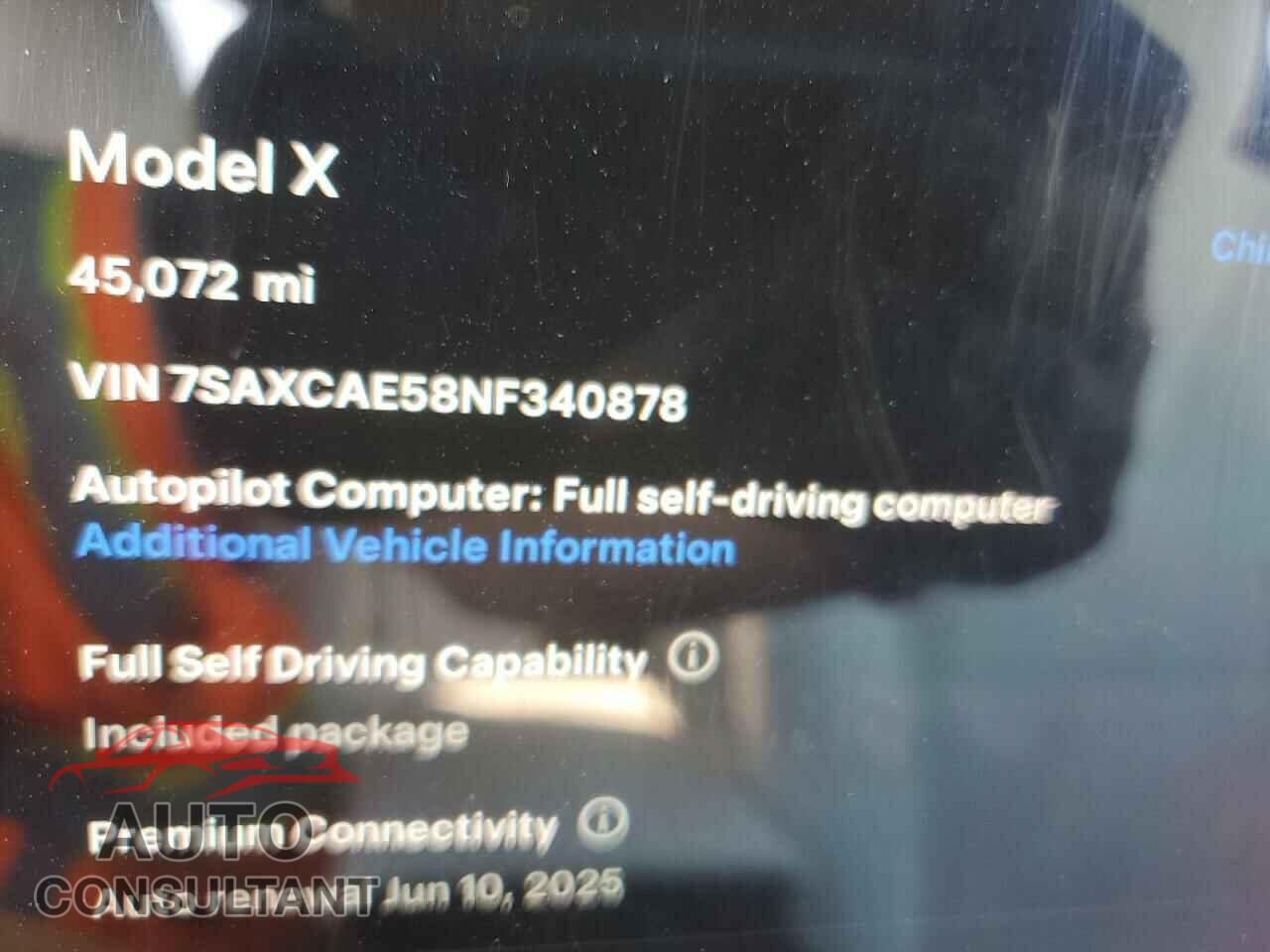 TESLA MODEL X 2022 - 7SAXCAE58NF340878