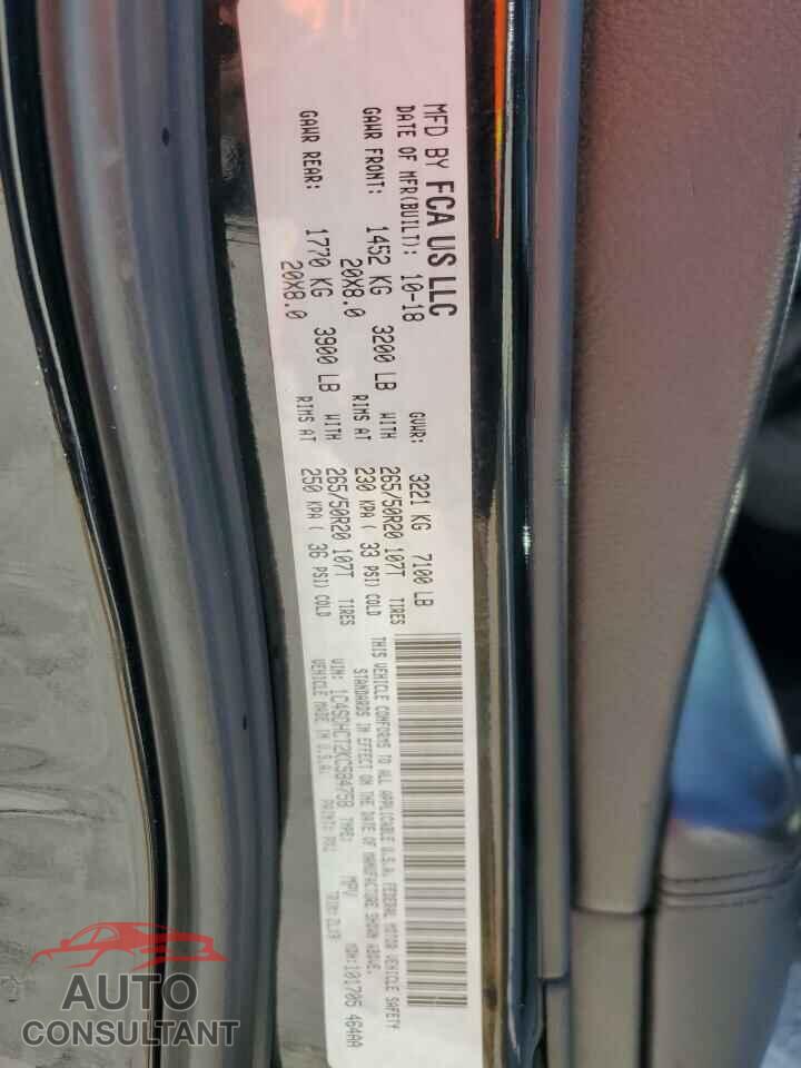 DODGE DURANGO 2019 - 1C4SDHCT2KC584758