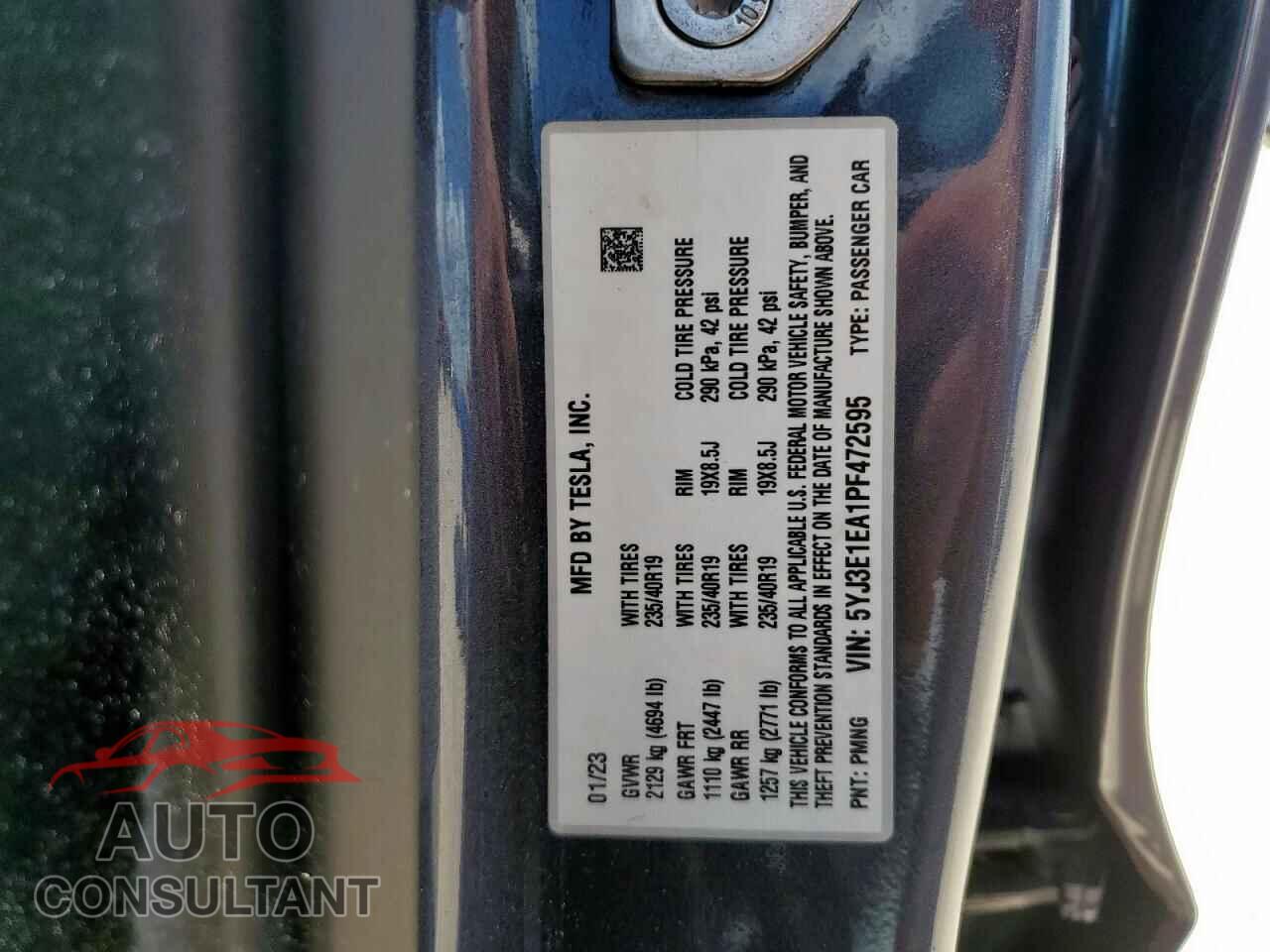 TESLA MODEL 3 2023 - 5YJ3E1EA1PF472595
