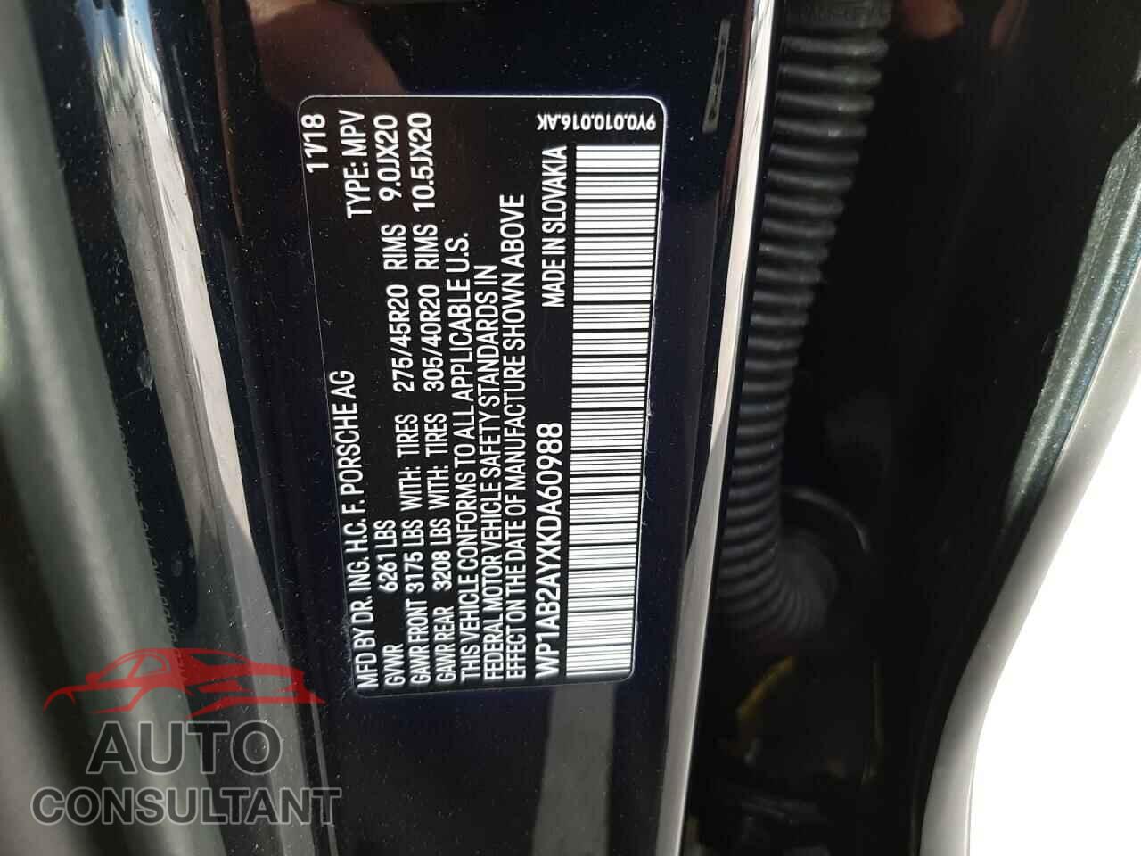 PORSCHE CAYENNE 2019 - WP1AB2AYXKDA60988