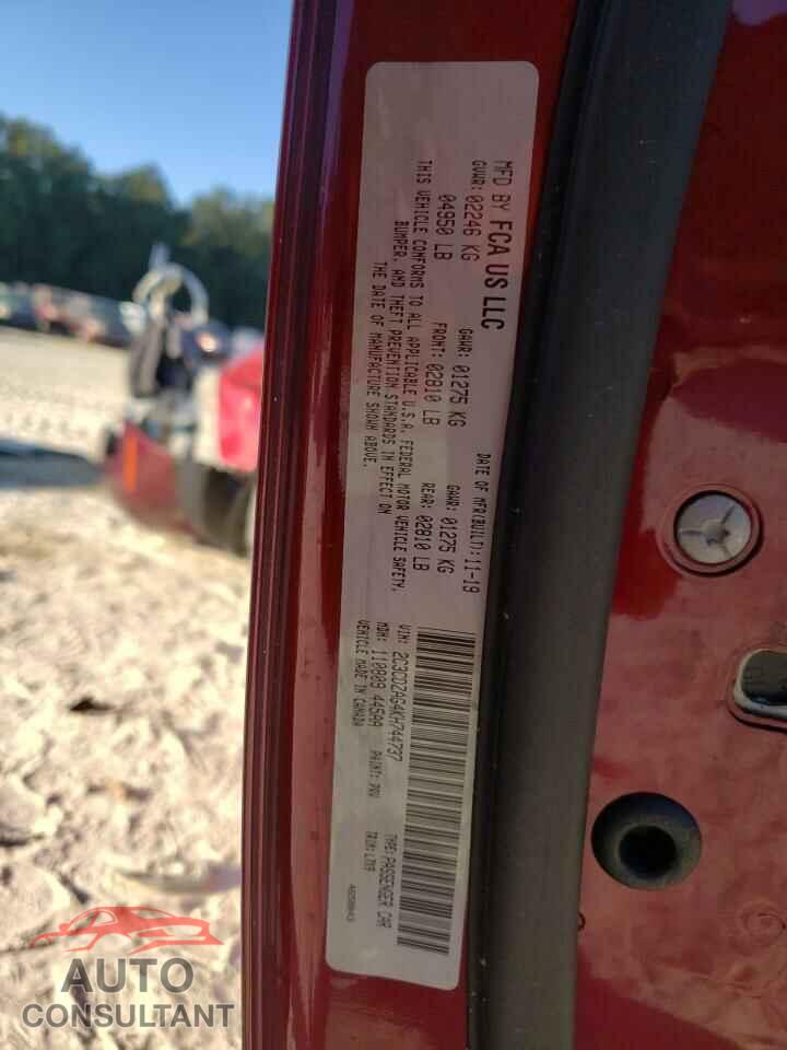 DODGE CHALLENGER 2019 - 2C3CDZAG4KH744737