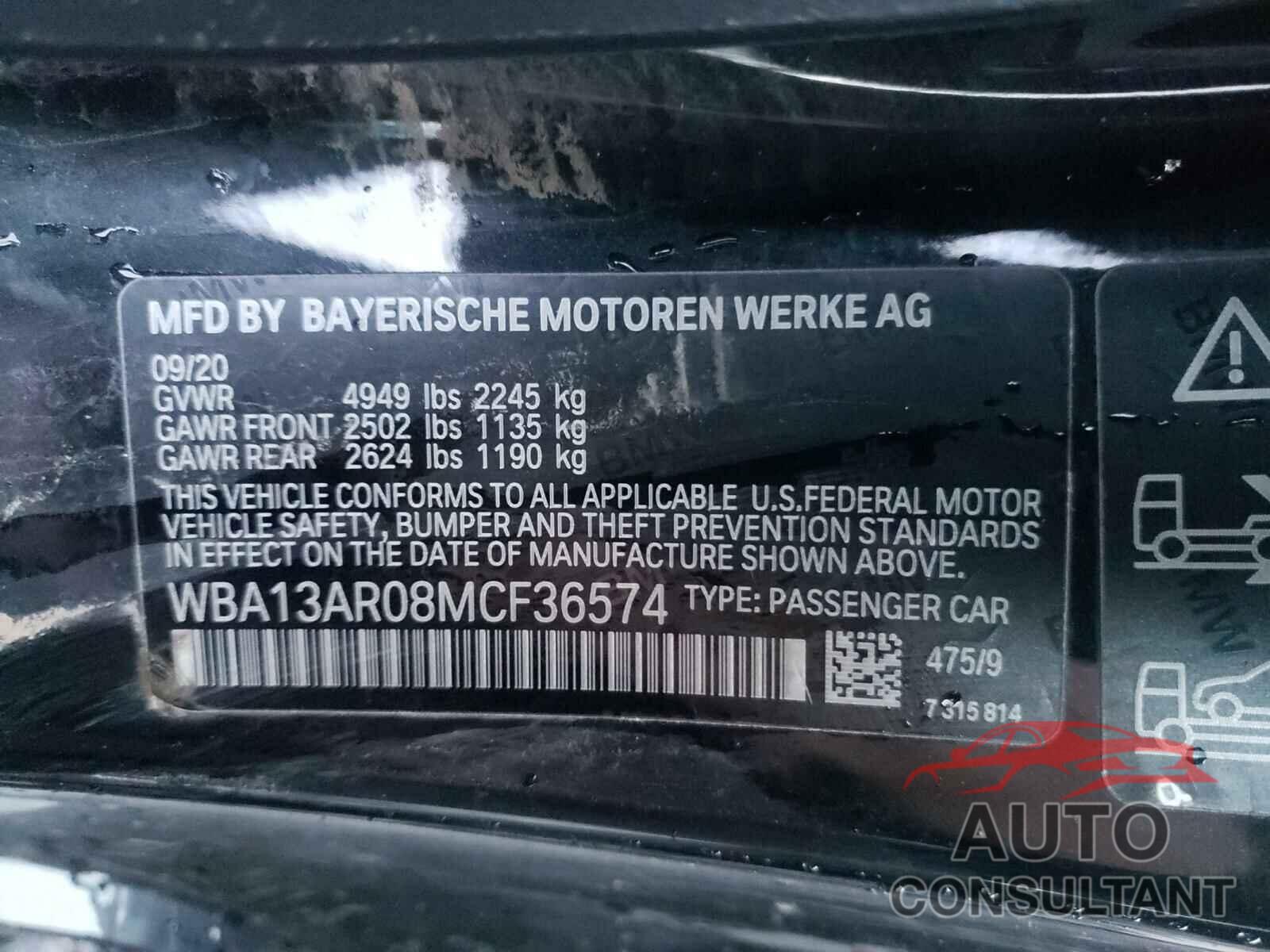 BMW M4 2021 - WBA13AR08MCF36574