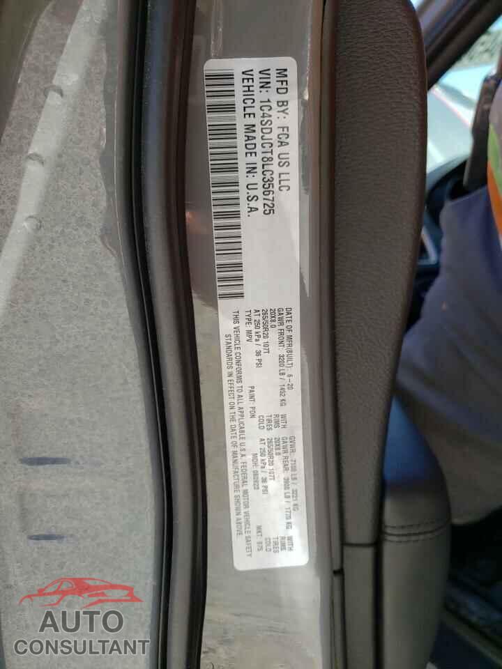DODGE DURANGO 2020 - 1C4SDJCT8LC356725