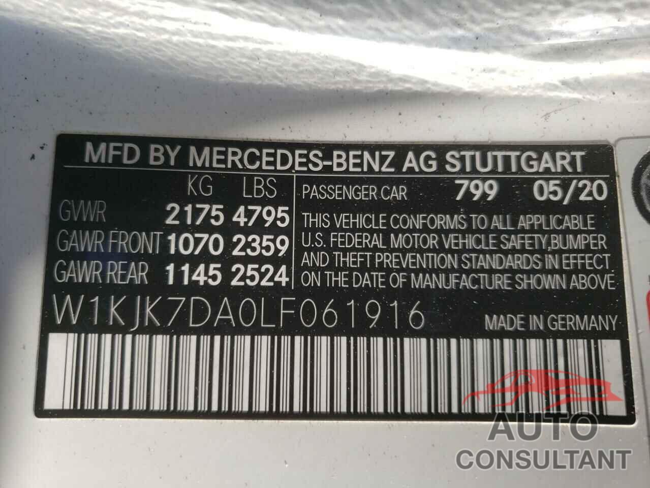 MERCEDES-BENZ SL-CLASS 2020 - W1KJK7DA0LF061916