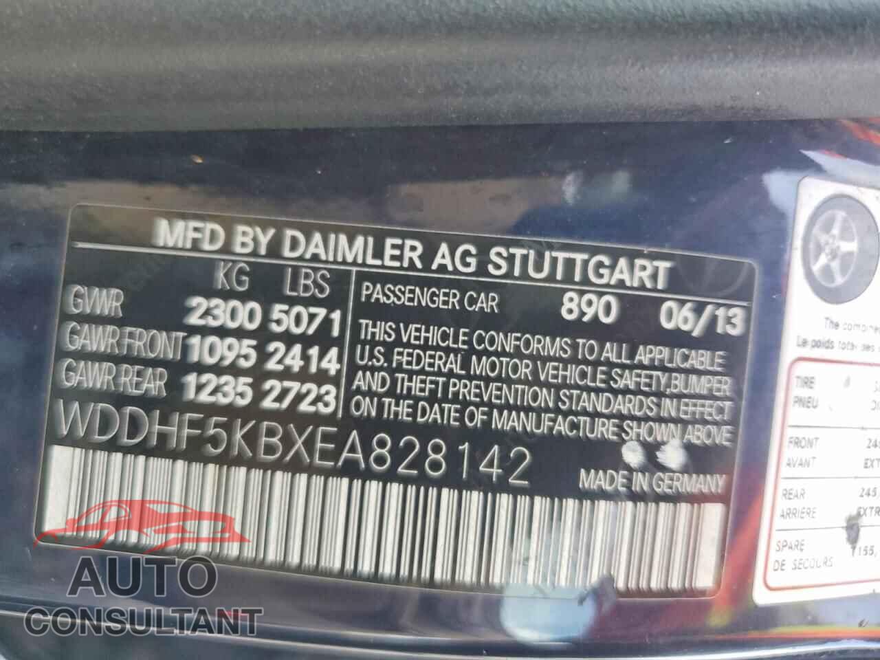 MERCEDES-BENZ E-CLASS 2014 - WDDHF5KBXEA828142