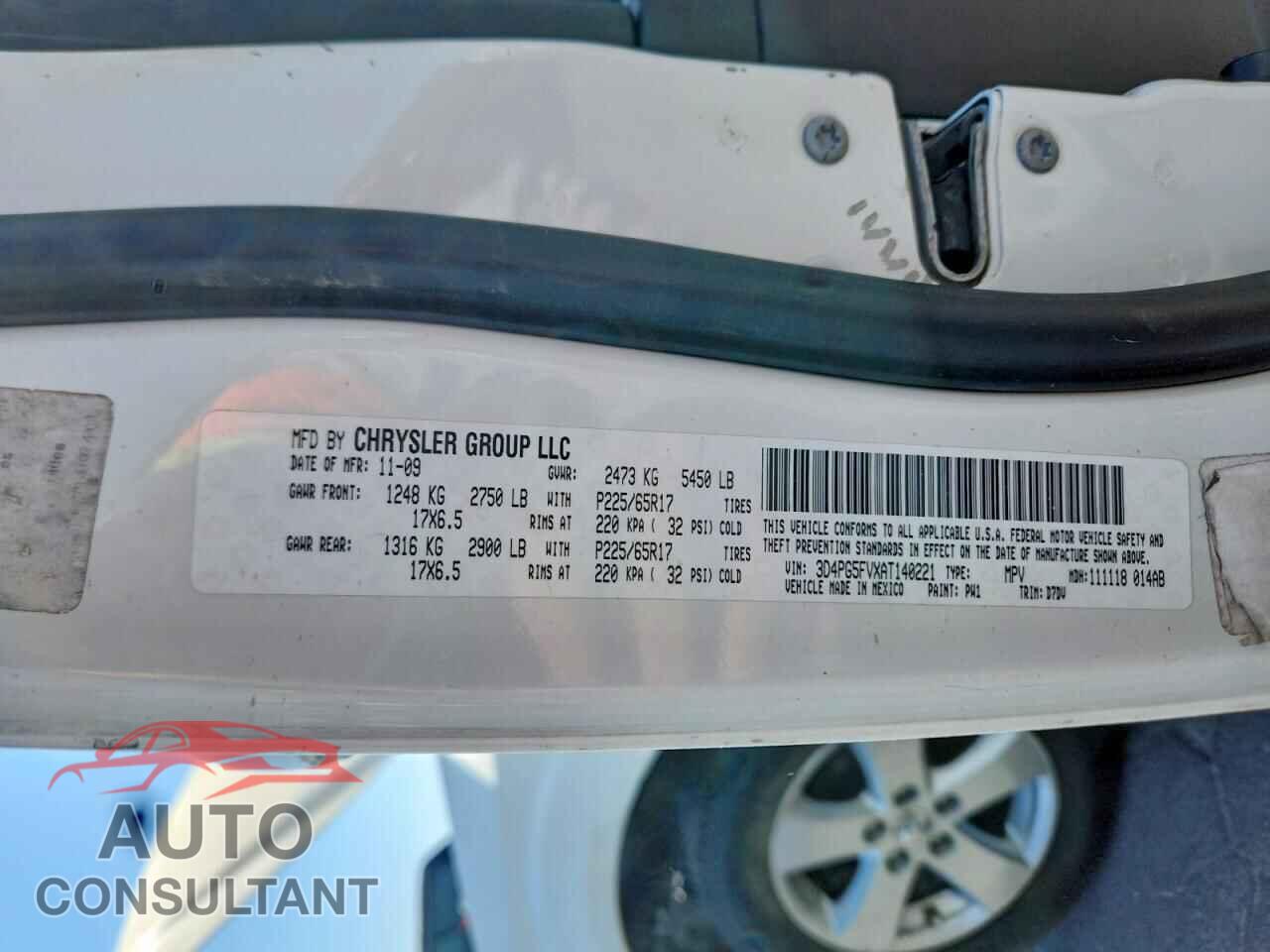 DODGE JOURNEY 2010 - 3D4PG5FVXAT140221
