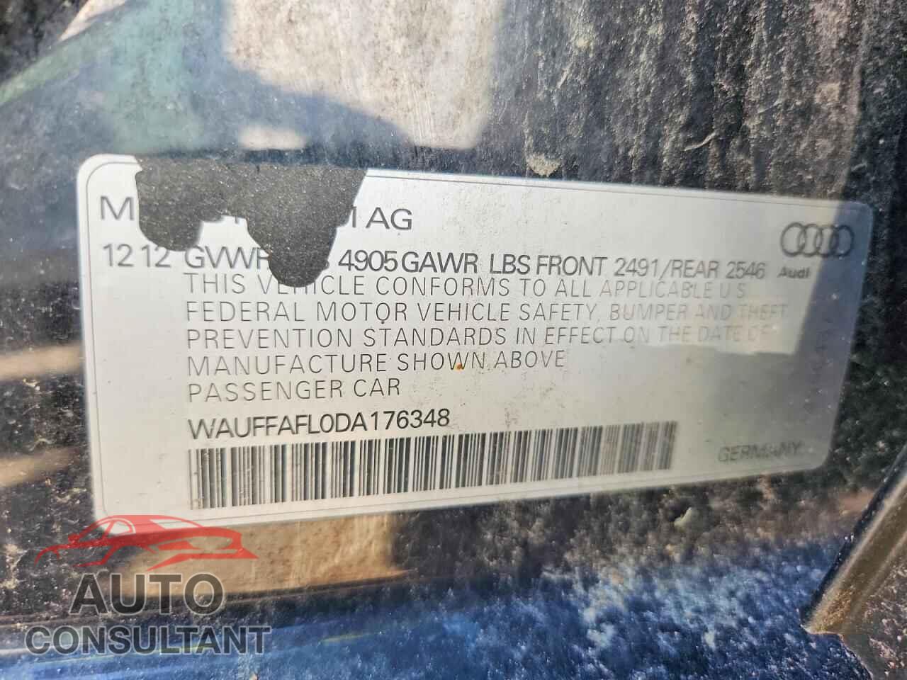 AUDI A4 2013 - WAUFFAFL0DA176348