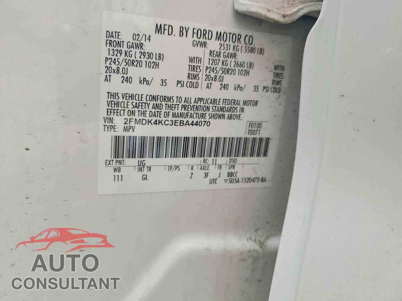 FORD EDGE 2014 - 2FMDK4KC3EBA44070