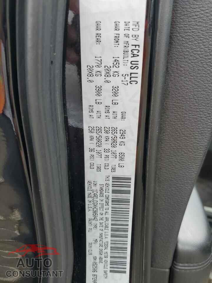 DODGE DURANGO 2017 - 1C4RDJDGXHC905042