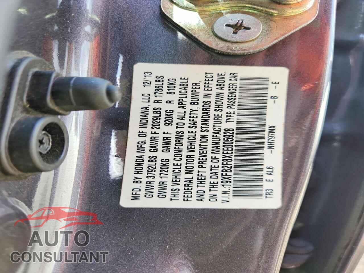 HONDA CIVIC 2014 - 19XFB2F8XEE005928