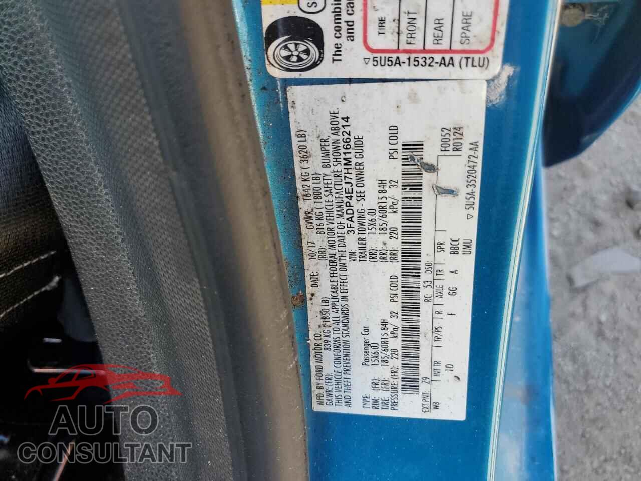 FORD FIESTA 2017 - 3FADP4EJ7HM166214