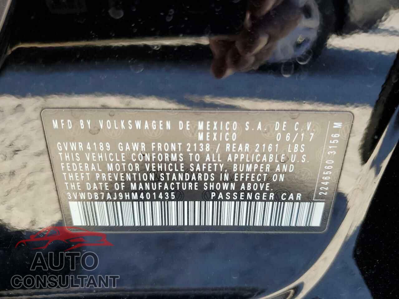 VOLKSWAGEN JETTA 2017 - 3VWDB7AJ9HM401435