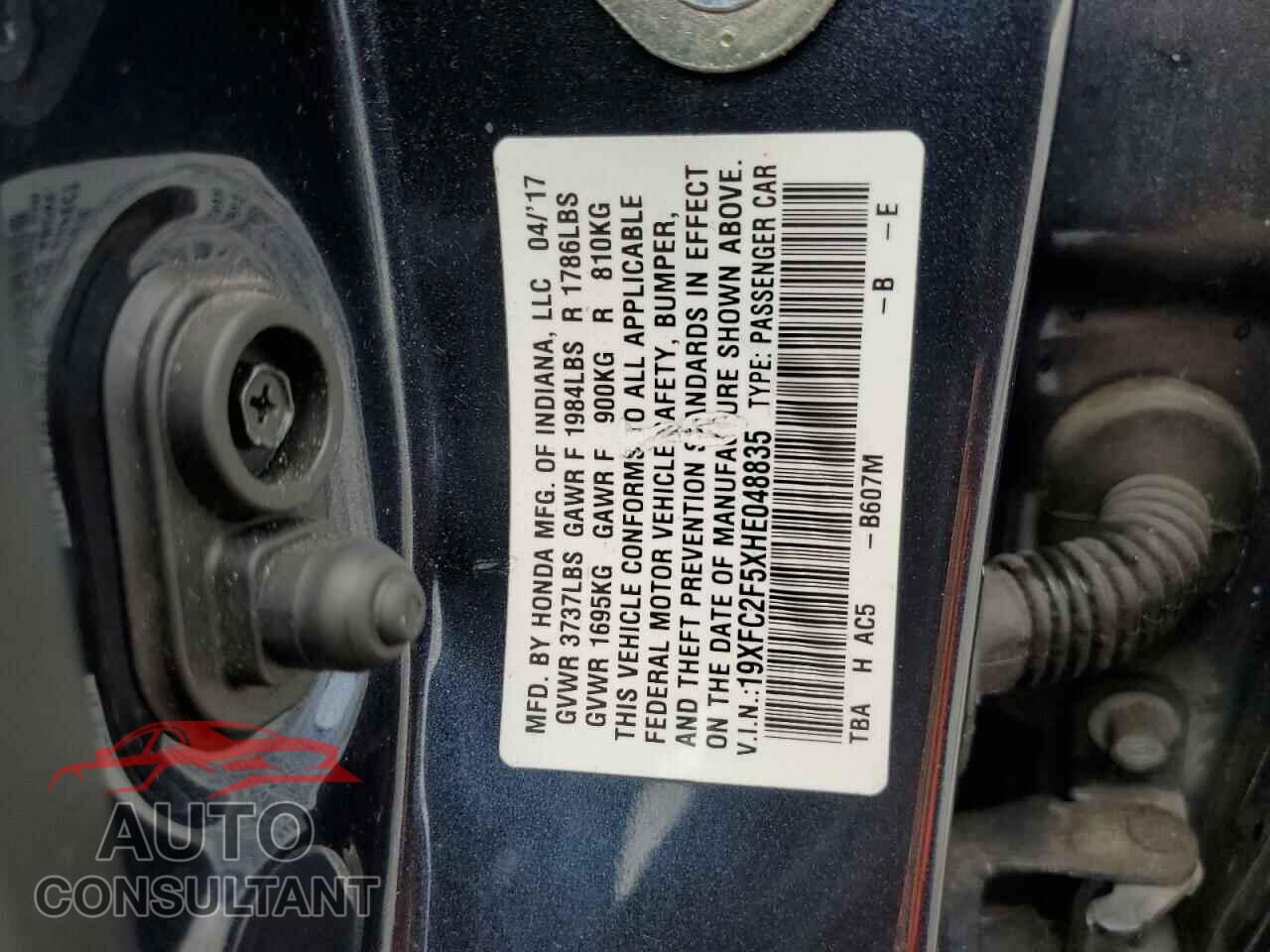 HONDA CIVIC 2017 - 19XFC2F5XHE048835