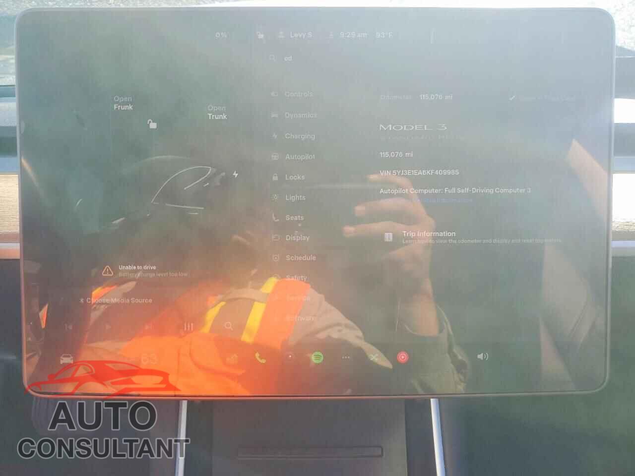TESLA MODEL 3 2019 - 5YJ3E1EA6KF409985