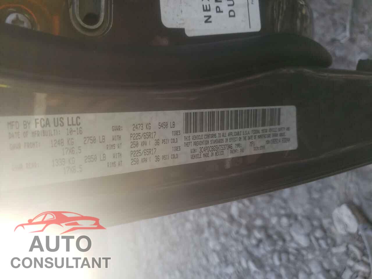 DODGE JOURNEY 2017 - 3C4PDCBG5HT537346