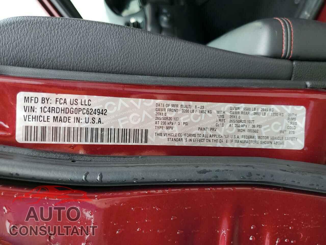 DODGE DURANGO 2023 - 1C4RDHDG0PC624942