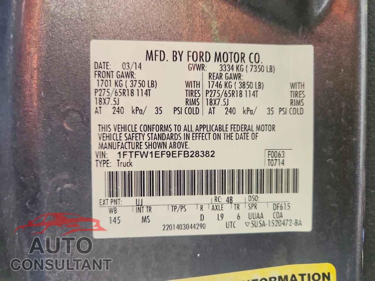 FORD All Models 2014 - 1FTFW1EF9EFB28382
