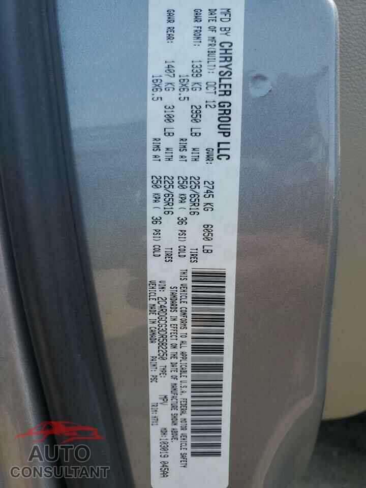 DODGE CARAVAN 2013 - 2C4RDGCG3DR582250