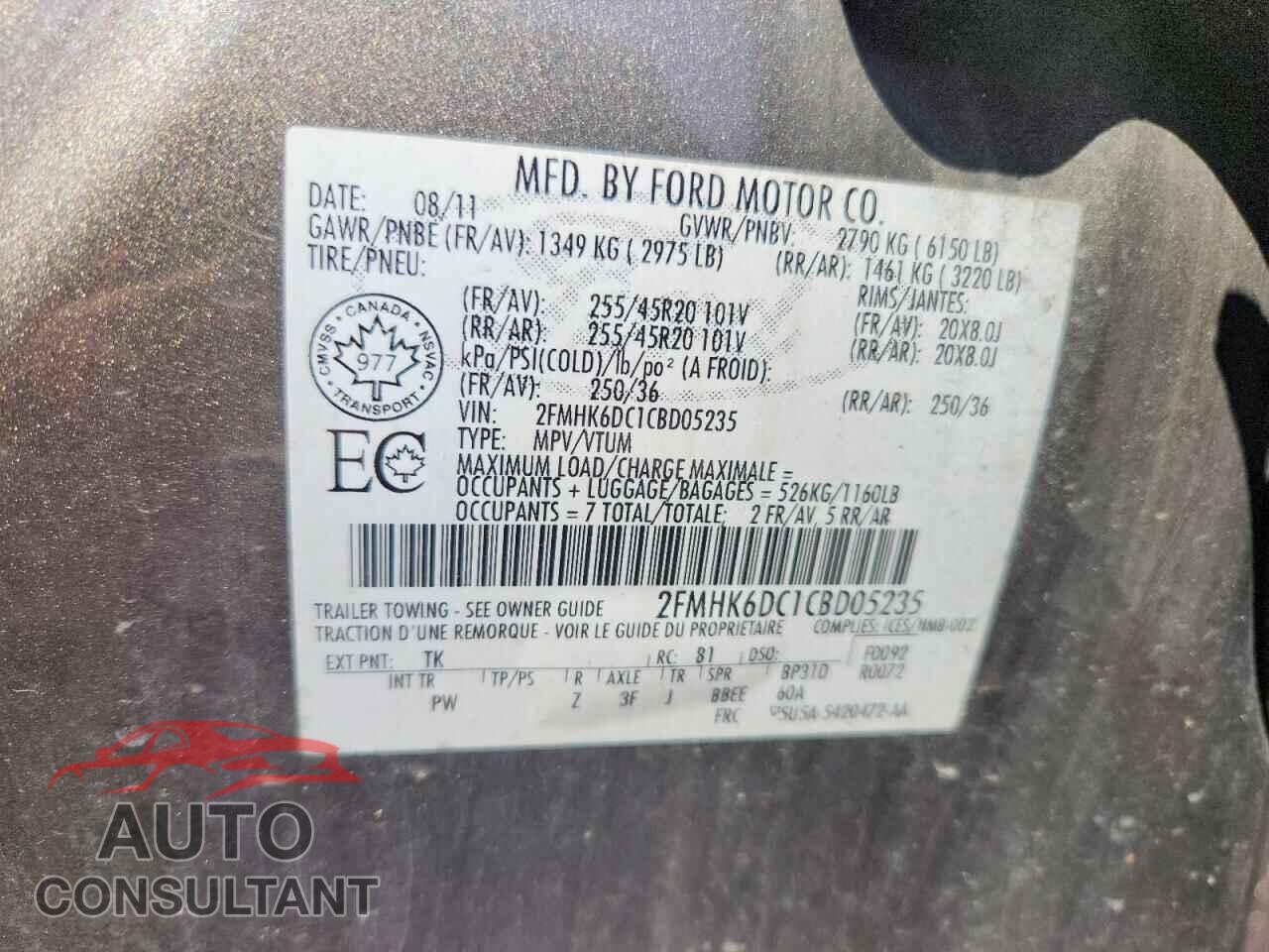 FORD FLEX 2012 - 2FMHK6DC1CBD05235