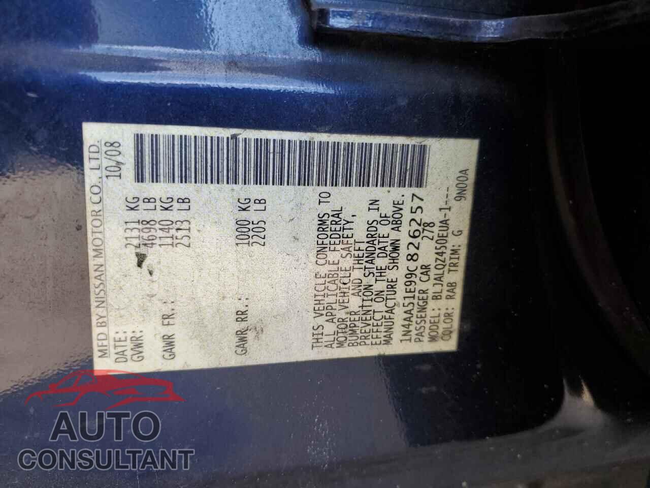 NISSAN MAXIMA 2009 - 1N4AA51E99C826257