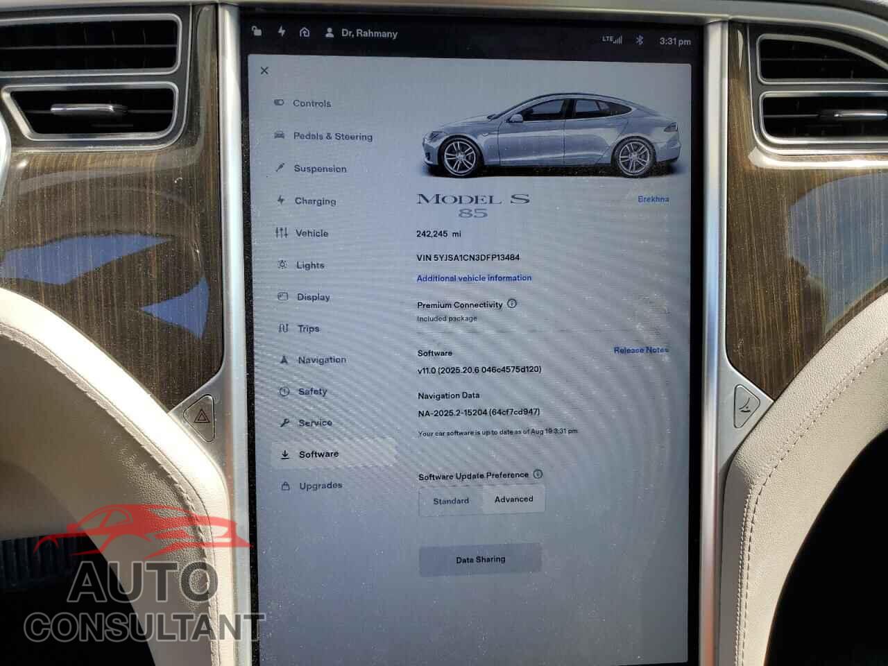 TESLA MODEL S 2013 - 5YJSA1CN3DFP13484