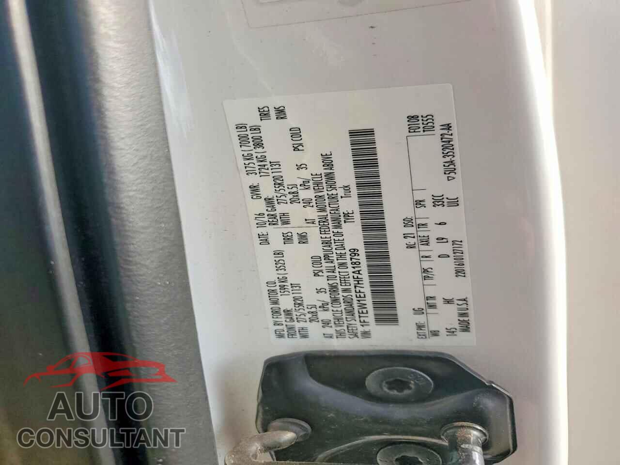 FORD F150 2017 - 1FTEW1EF7HFA18799