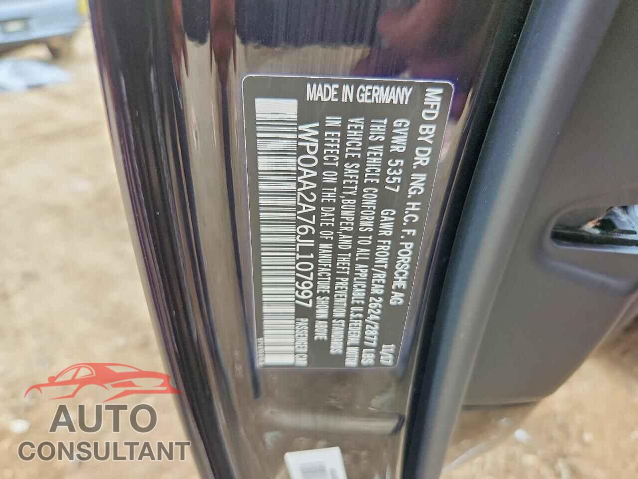 PORSCHE PANAMERA 2018 - WP0AA2A76JL107997
