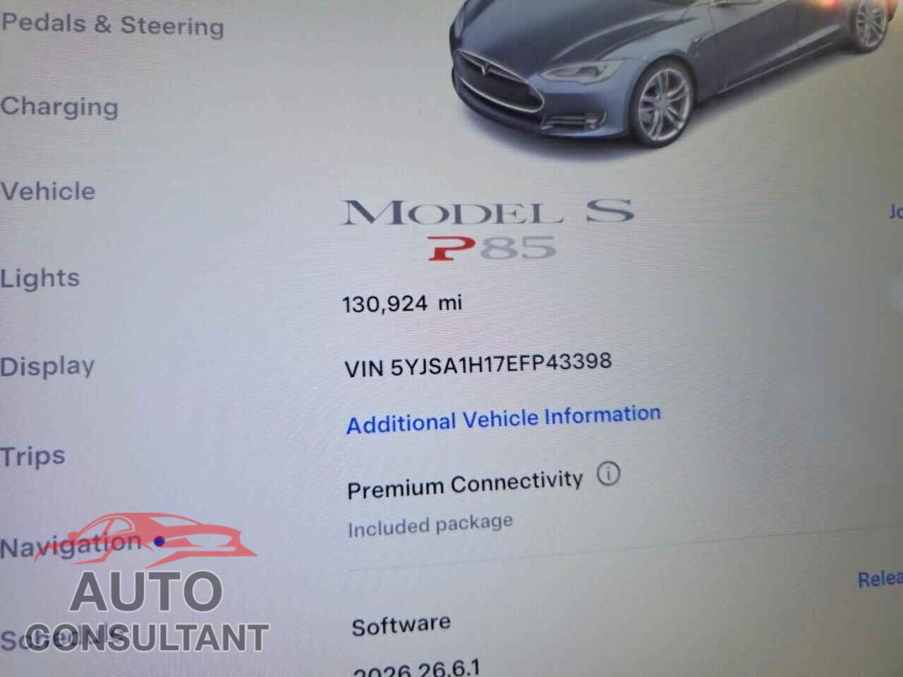 TESLA MODEL S 2014 - 5YJSA1H17EFP43398