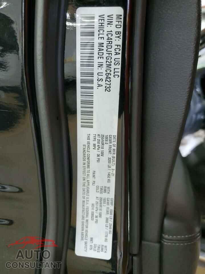 DODGE DURANGO 2021 - 1C4RDJFG2MC642732