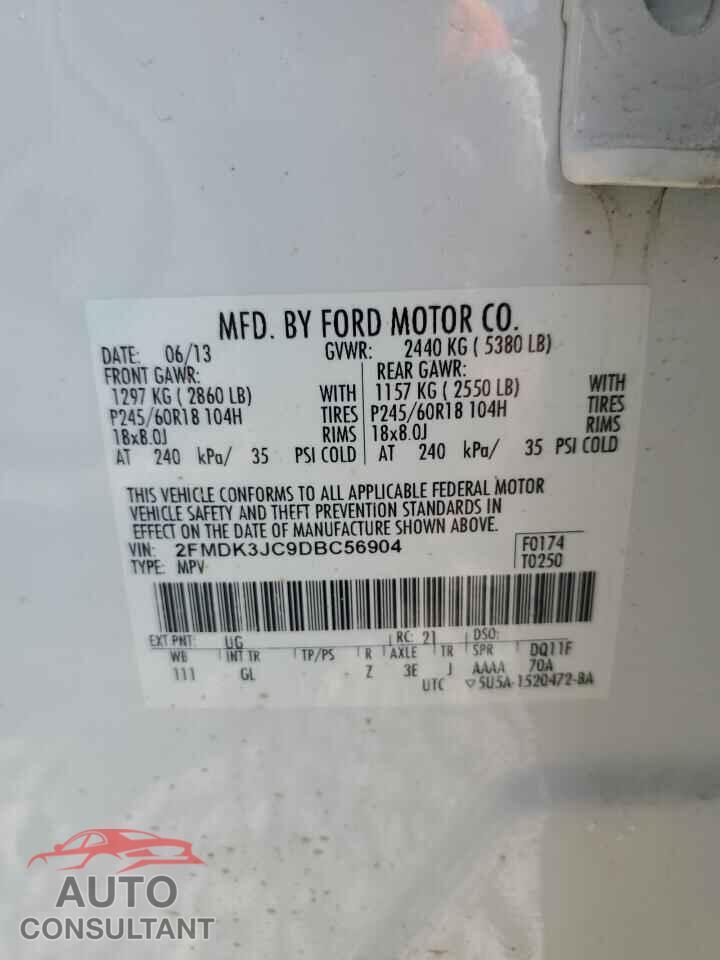 FORD EDGE 2013 - 2FMDK3JC9DBC56904