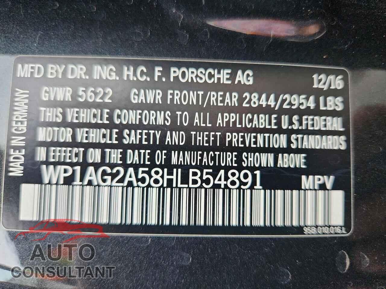 PORSCHE MACAN 2017 - WP1AG2A58HLB54891