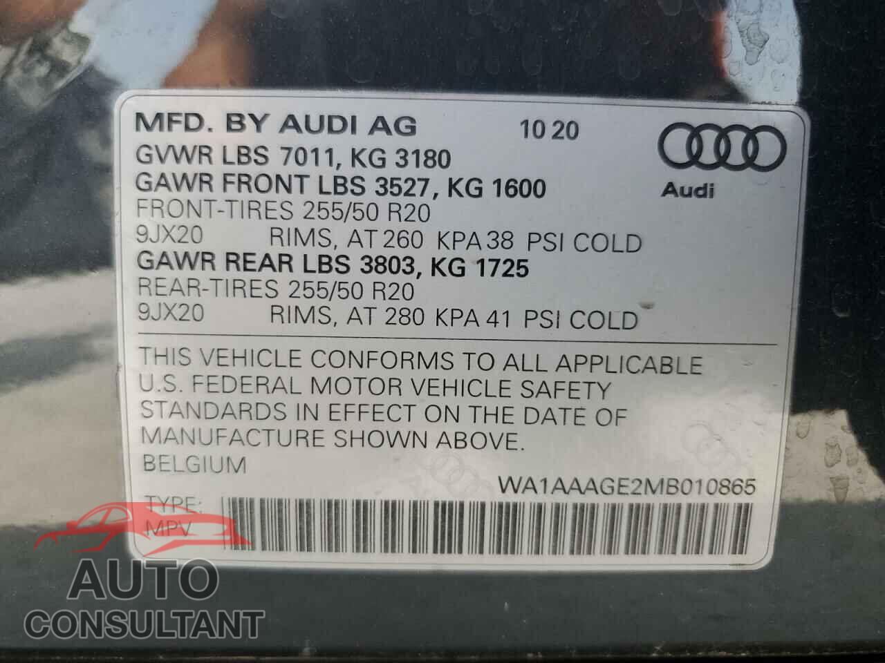 AUDI E-TRON 2021 - WA1AAAGE2MB010865