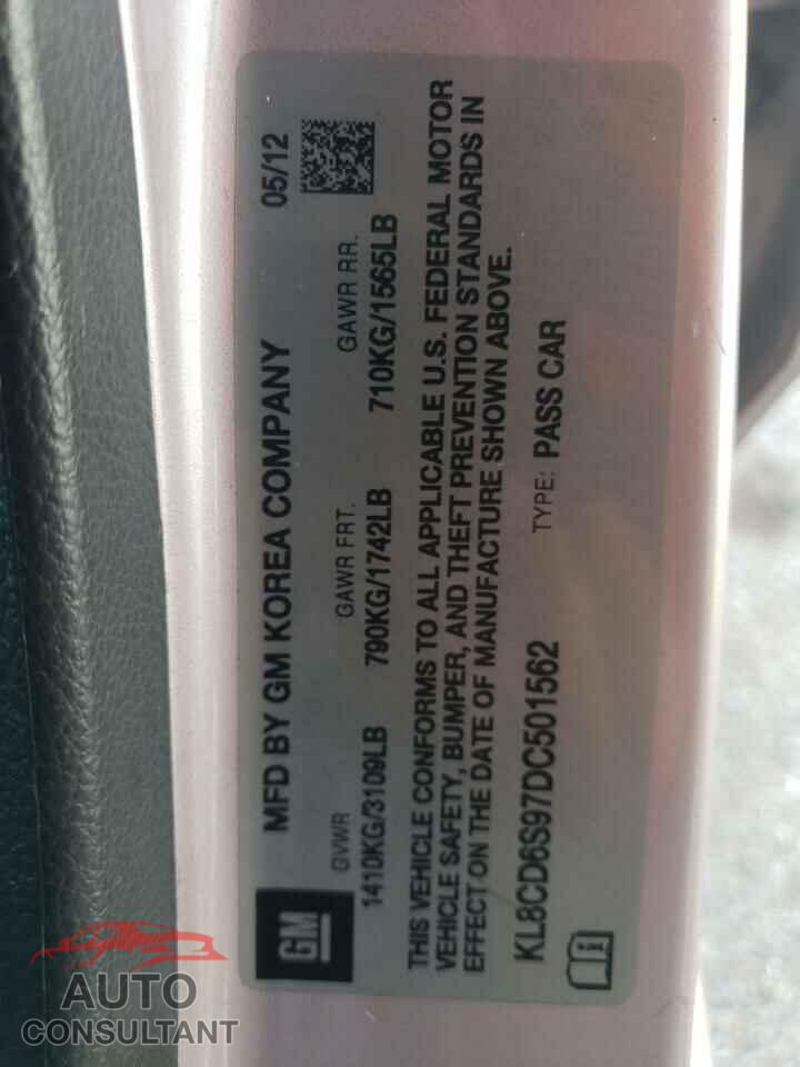CHEVROLET SPARK 2013 - KL8CD6S97DC501562