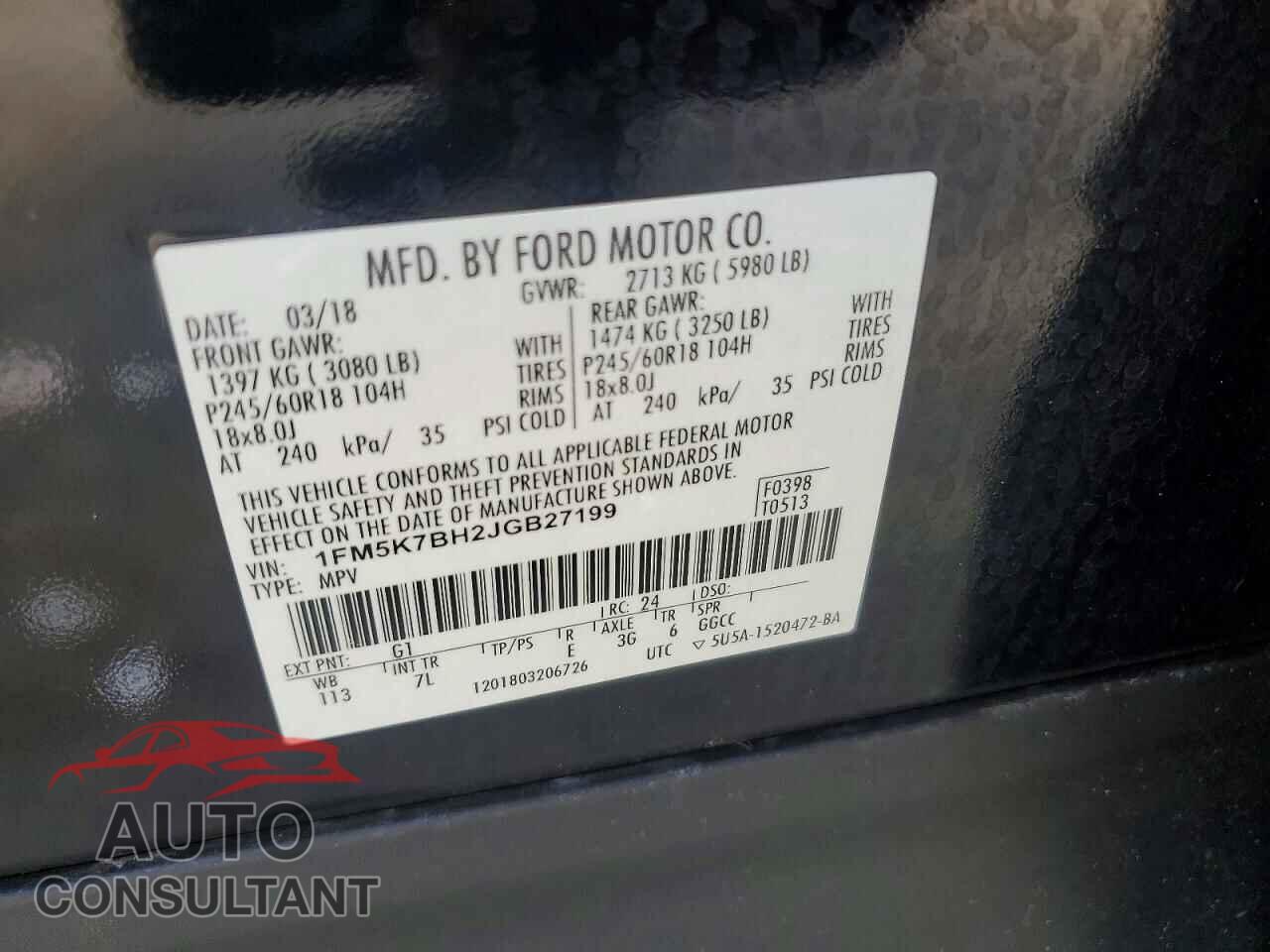 FORD EXPLORER 2018 - 1FM5K7BH2JGB27199
