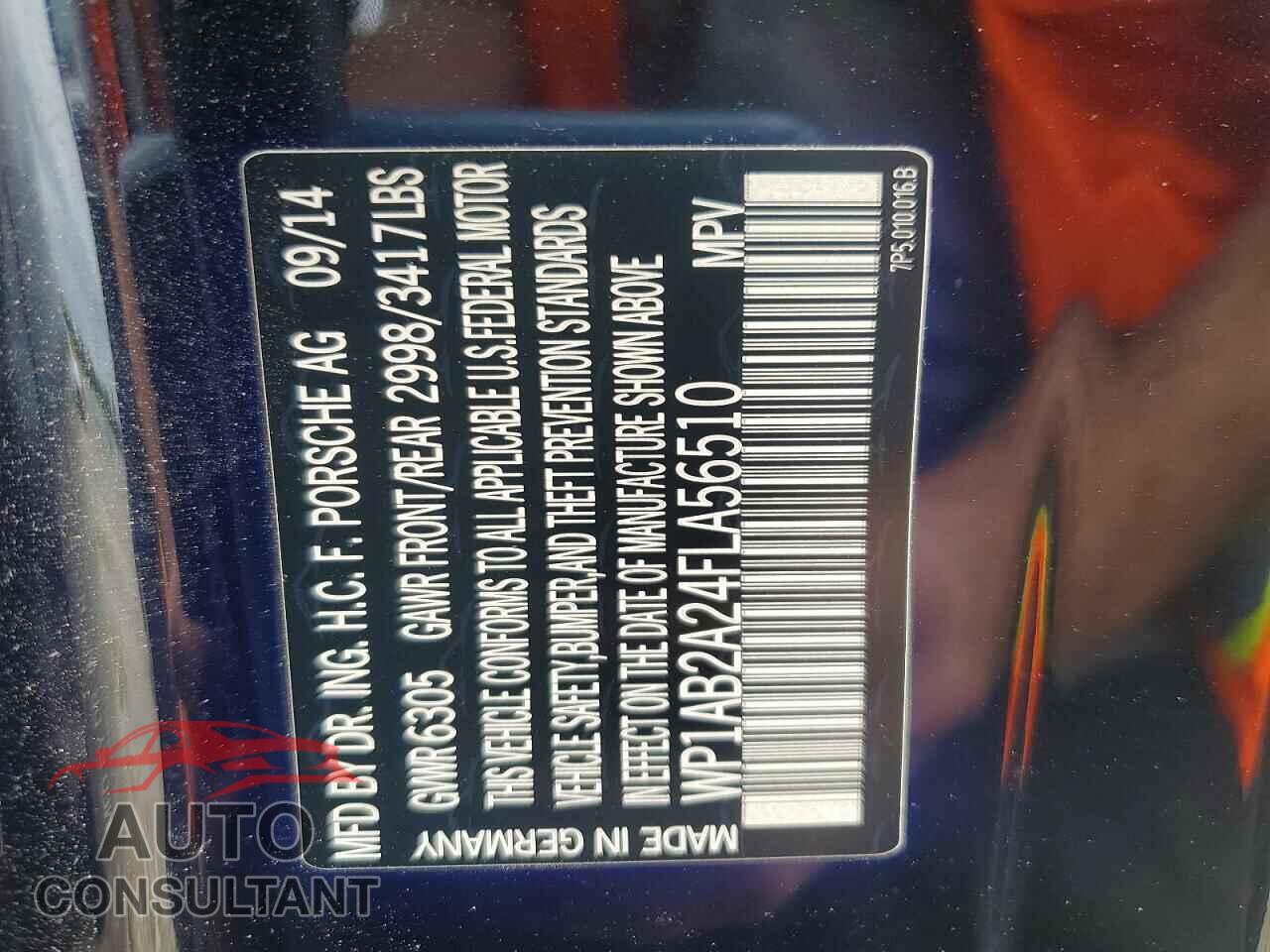 PORSCHE CAYENNE 2015 - WP1AB2A24FLA56510