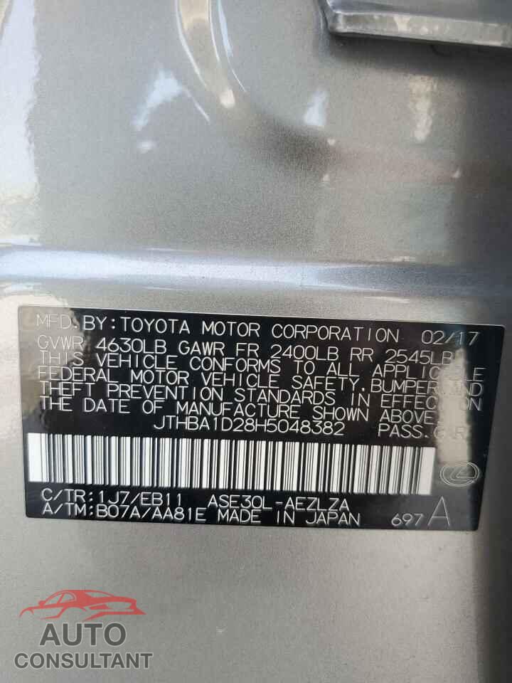LEXUS IS 2017 - JTHBA1D28H5048382
