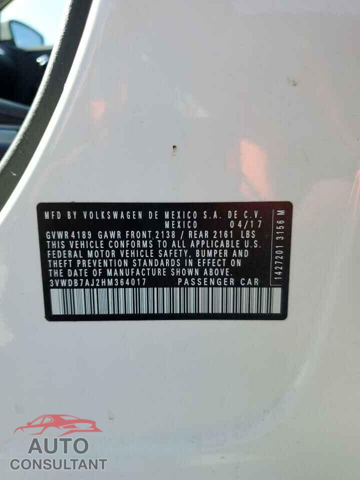 VOLKSWAGEN JETTA 2017 - 3VWDB7AJ2HM364017