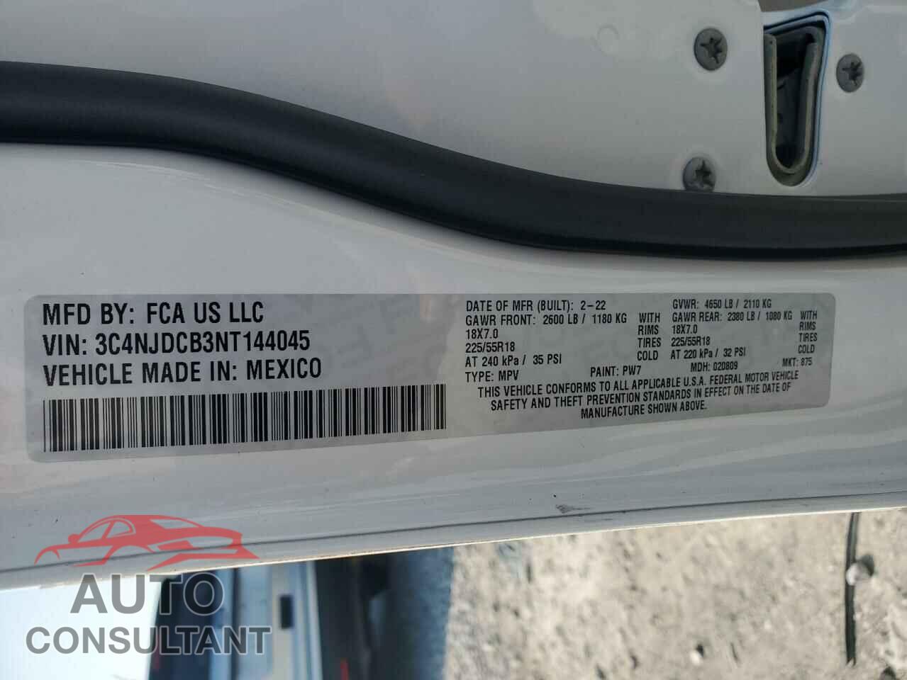JEEP COMPASS 2022 - 3C4NJDCB3NT144045