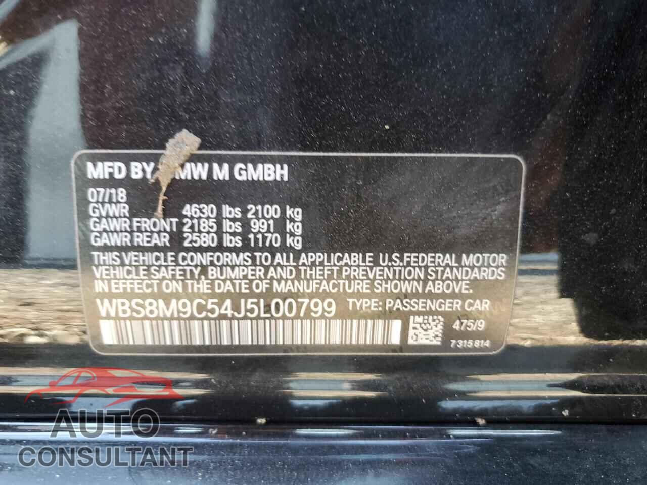 BMW M3 2018 - WBS8M9C54J5L00799