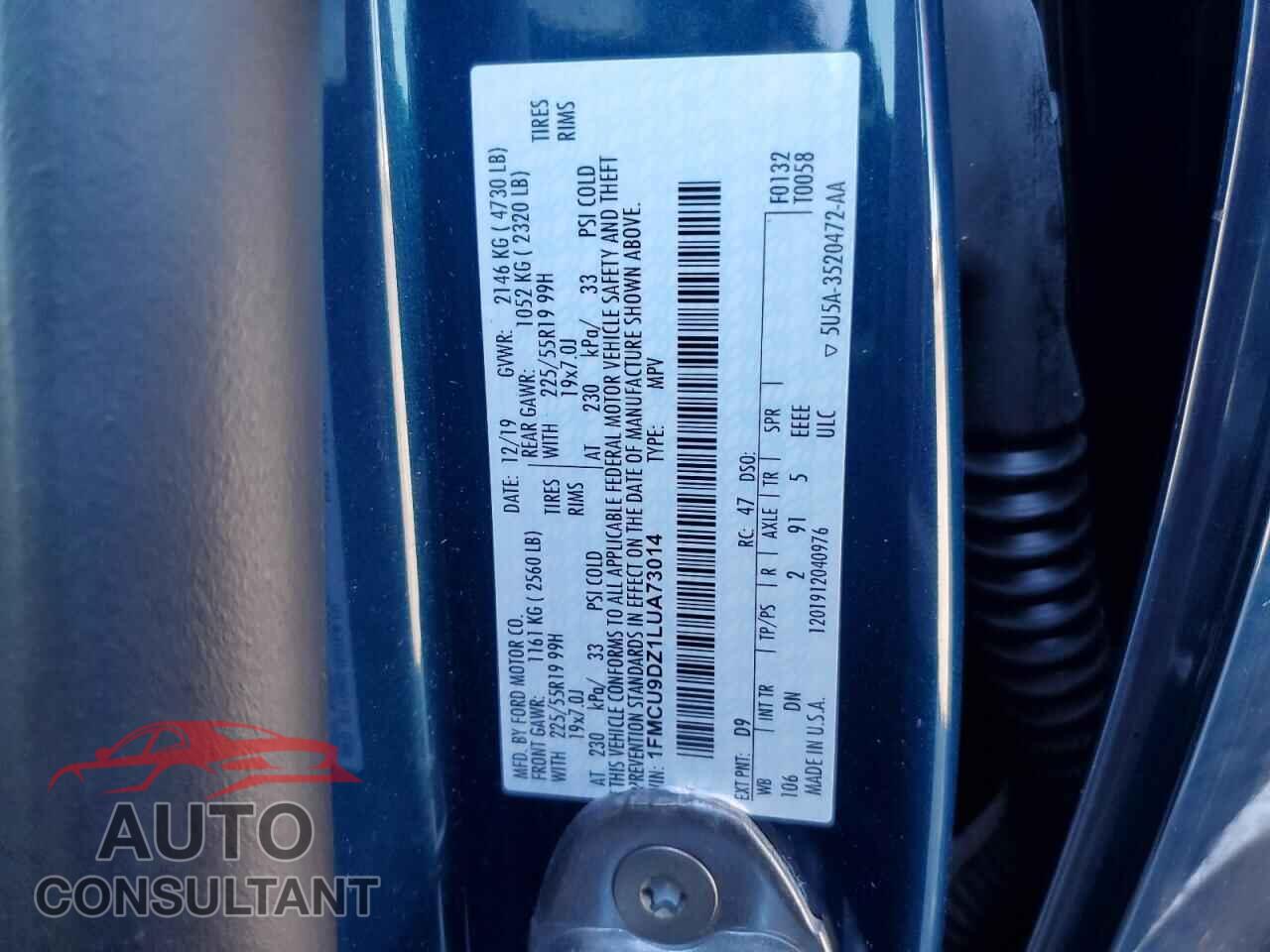 FORD ESCAPE 2020 - 1FMCU9DZ1LUA73014