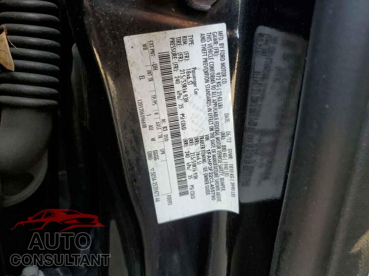 FORD FOCUS 2012 - 1FAHP3F22CL455790