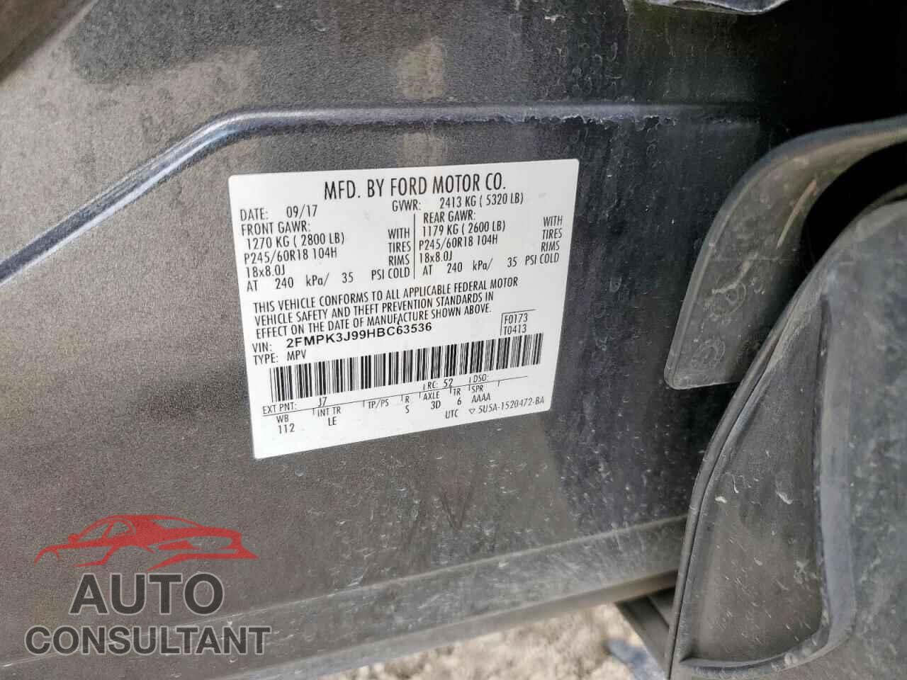 FORD EDGE 2017 - 2FMPK3J99HBC63536