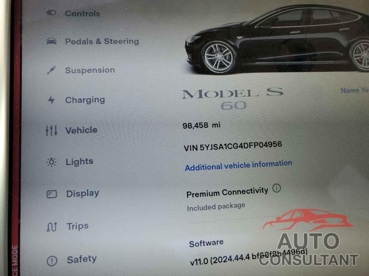 TESLA MODEL S 2013 - 5YJSA1CG4DFP04956