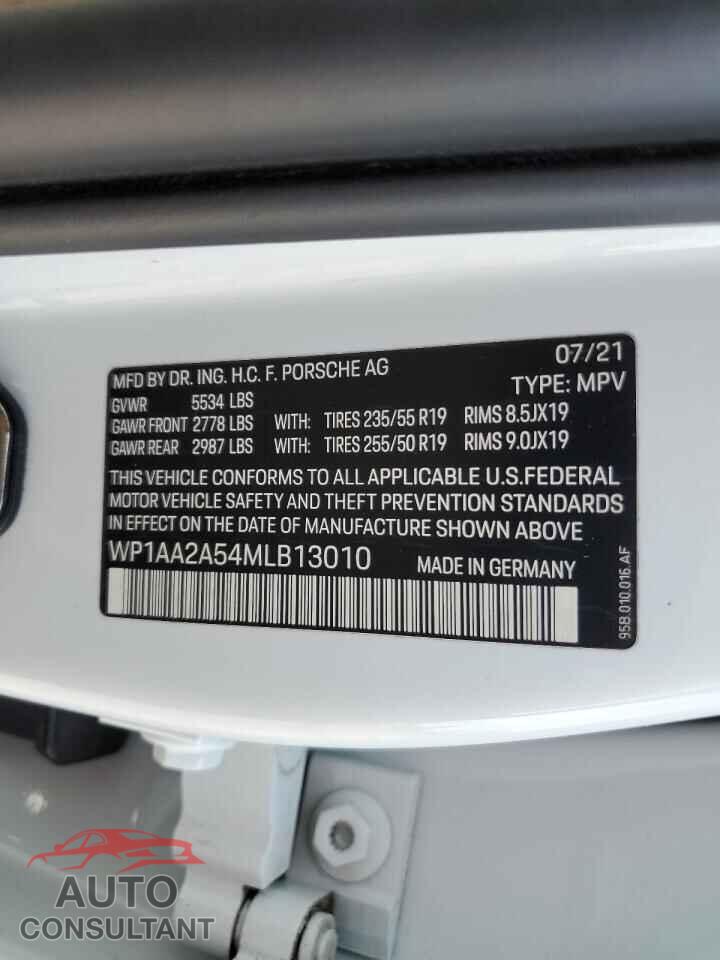 PORSCHE MACAN 2021 - WP1AA2A54MLB13010